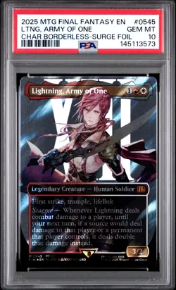 3573 Lightning Army of One BL 2025 Magic Final Fantasy #0545 Surge Foil PSA 10 - Image 1