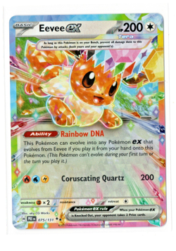 Pokemon TCG Eevee ex 075/131 Prismatic Evolutions Double Rare Holo Pack Fresh NM - Image 1