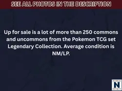 Pokemon TCG Legendary Collection Bulk Commons Uncommons 250+ NM LP Snorlax (CS) - Image 2