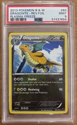 Dragonite 83/116 Plasma Freeze Reverse Foil Pokemon 2013 PSA 9 - Image 1