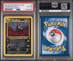 2001 POKEMON NEO REVELATION DOUBLE HOLO ERROR #8 HOUNDOOM-HOLO PSA 6 - Image 3