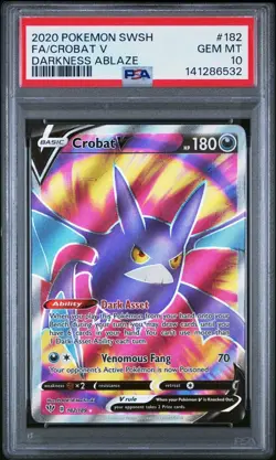 2020 Pokemon Darkness Ablaze # 182 Full Art Crobat V PSA 10 GEM MINT! Free Ship! - Image 1