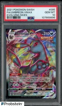 2021 Pokemon SWSH Evolving Skies #095 FA Umbreon VMax PSA 10 GEM MINT - Image 1