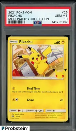 2021 Pokemon McDonald Collection #25 Pikachu PSA 10 GEM MINT - Image 1