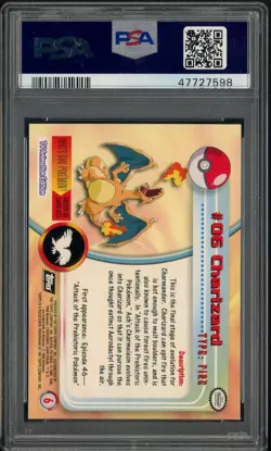 1999 Topps Pokemon TV Animation Foil #6 Charizard PSA 8 NM-MT - Image 2