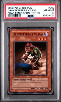2003 YU-GI-OH! PGD-PHARAONIC GUARDIAN 1ST ED #063 GRAVEKEEPER'S VASSAL PSA 10 - Image 1