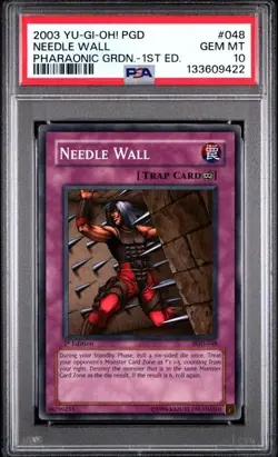 2003 YU-GI-OH! PGD-PHARAONIC GUARDIAN 1ST ED #048 NEEDLE WALL PSA 10 - Image 1