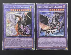2025 YUGIOH MP25 1ST ED STARLIGHT RARE RED EYES SLASH & LIGHT/DARK DRAGON NM SET - Image 1