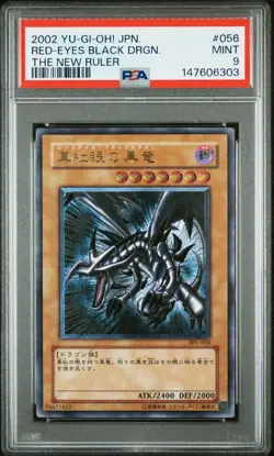 2002 YU-GI-OH! JPN THE NEW RULER #056 RED-EYES BLACK DRAGON PSA 9 - Image 1