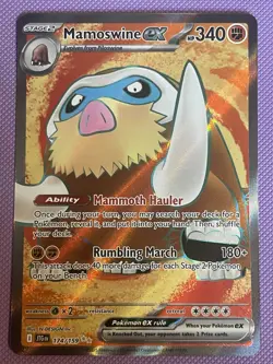 Pokemon TCG Card Mamoswine ex 174/159 Journey Together Ultra Rare Full Art - Image 1