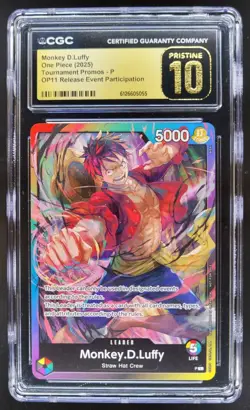 2025 ONE PIECE MONKEY D. LUFFY OP11 PROMO CGC 10 PRISTINE B PT - Image 1