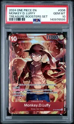 2024 ONE PIECE PROMOS TREASURE BOOSTERS SET #006 MONKEY D. LUFFY PSA 10 - Image 1