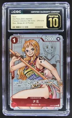 2022 ONE PIECE JP NAMI RARE MANGA ALT ART OP01-016 CGC 10 PRISTINE A PT - Image 1