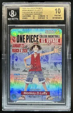 2026 One Piece Monkey D. Luffy College BK US Voyage Promo #P-055 BGS 10 Pristine - Image 1