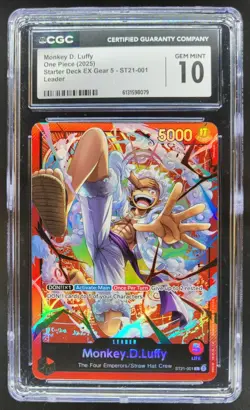 2025 ONE PIECE MONKEY D. LUFFY LEADER ST21-001 CGC 10 B PT - Image 1