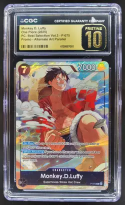 2025 ONE PIECE MONKEY D. LUFFY PROMO ALT ART P-075 CGC 10 PRISTINE RC7 - Image 1