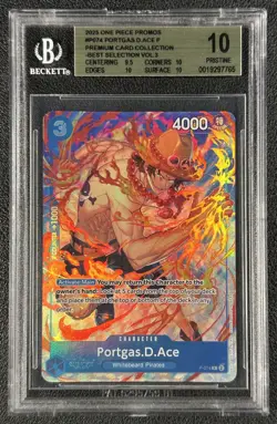 PORTGAS D. ACE BGS 10 PRISTINE 2025 ONE PIECE THE BEST VOL. 3 #P-074 PROMO 5750 - Image 1