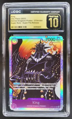 2022 ONE PIECE KING SUPER RARE SUPER PRE-RELEASE ST04-004 CGC 10 PRISTINE RC7 - Image 1