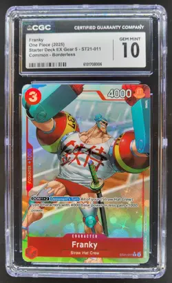 2025 ONE PIECE FRANKY EX GEAR 5 BORDERLESS ST21-011 CGC 10 B PT - Image 1