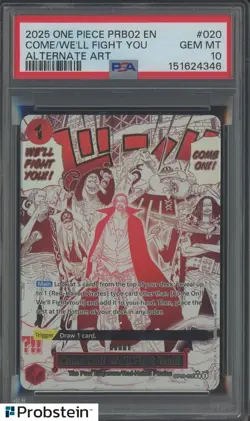 2025 One Piece PRB02 EN Come On!! We’ll Fight You! Alternate Art #020 PSA 10 - Image 1