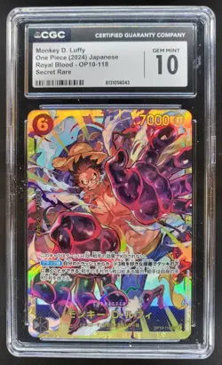 2024 ONE PIECE JP MONKEY D. LUFFY SECRET RARE OP10-018 CGC 10 RC7 - Image 1