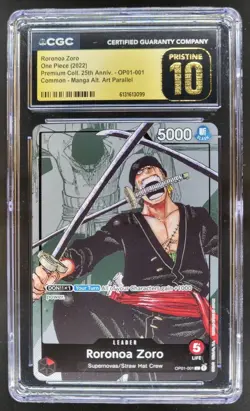 2022 ONE PIECE RORONOA ZORO MANGA ALT ART OP01-001 CGC 10 PRISTINE A PT - Image 1