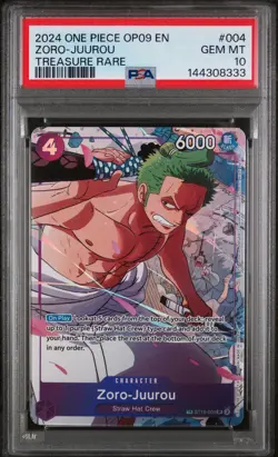 2024 ONE PIECE OP09-EMPERORS IN THE NEW WORLD TREASURE RARE ZORO-JUUROU PSA 10 - Image 1