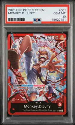 2025 ONE PIECE STARTER DECK ST21-EX GEAR 5 #001 MONKEY D. LUFFY PSA 10 - Image 1