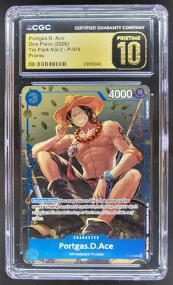2026 ONE PIECE PORTGAS D. ACE PROMO P-074 CGC 10 PRISTINE B PT - Image 1