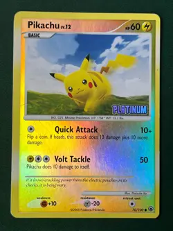 Pikachu Burger King Promo #70 Holo Majestic Dawn Pokemon Card 2008 PLAYED - Image 1