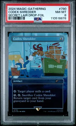 2024 MTG SECRET LAIR DROP FALLOUT-FOIL #0790 CODEX SHREDDER PSA 8 - Image 1