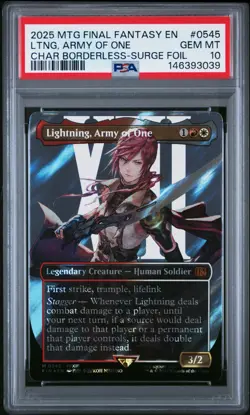 MTG Final Fantasy English Lightning, Army of One Surge Foil 0545 PSA 10 GEM MT - Image 1