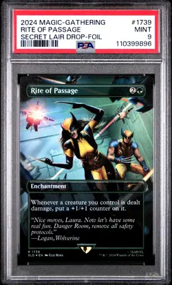 2024 MTG SECRET LAIR DROP MARVEL'S WOLVERINE-FOIL #1739 RITE OF PASSAGE PSA 9 - Image 1