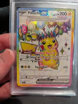 2024 Pokemon SSP EN Pikachu ex Ultra Rare #219 PSA 9 - Image 3