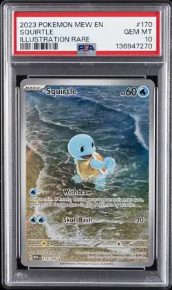 2023 POKEMON MEW EN-151 ILLUSTRATION RARE #170 SQUIRTLE PSA 10 - Image 1