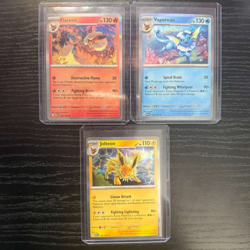 Pokemon 151 Flareon, Vaporeon, Jolteon - Eeveelutions 3 Card Holo Lot NM - Image 1