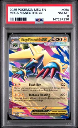 2025 POKEMON MEG EN-MEGA EVOLUTION #050 MEGA MANECTRIC EX PSA 8 - Image 1