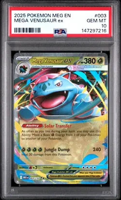 2025 POKEMON MEG EN-MEGA EVOLUTION #003 MEGA VENUSAUR EX PSA 10 - Image 1