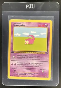1999 Pokemon Fossil 1st Edition Slowpoke #55/62 - Image 1
