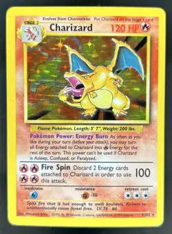 1999 Pokemon Unlimited Charizard Rare Holo #4/102 - Image 1