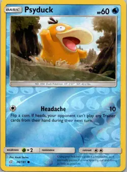 Pokemon TCG Psyduck 26/181 Team Up Rev Holo NM - Image 1
