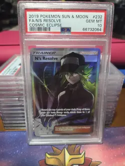 Pokemon 2019 N's Resolve Cosmic Eclipse Full Art #232 PSA 10 - Image 1