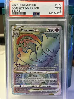 2022 Pokemon Go 079 Full Art/Mewtwo Vstar Secret PSA 9 - Image 1