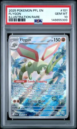 2025 POKEMON PFL EN-PHANTASMAL FLAMES ILLUSTRATION RARE #101 FLYGON PSA 10 - Image 1