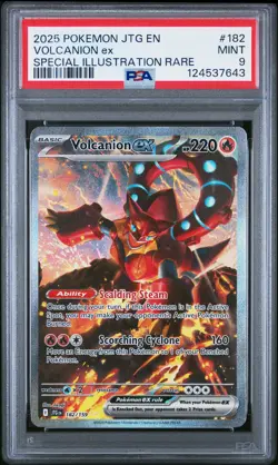 2025 POKEMON JTG EN-JOURNEY TOGETHER #182 VOLCANION EX PSA 9 - Image 1