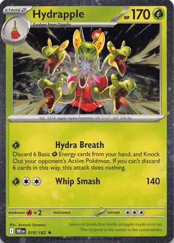 Hydrapple 018/182 Rare Destined Rivals Pokemon Cosmos Holo Near Mint - Image 1