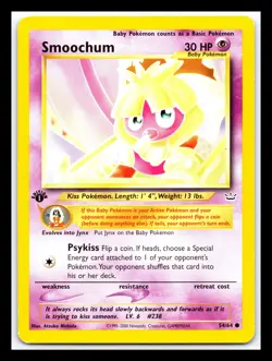 💥 SMOOCHUM 1st Edition Pokemon TCG 2001 Neo Revelation Set Non HOLO # 54/64 - Image 1