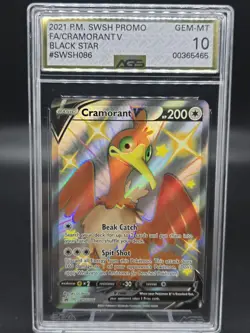 2021 Pokemon SWSH Black Star Promo Shining Fates #086 Cramorant V AGS 10 GEM MT - Image 1
