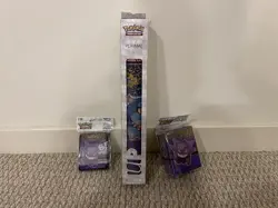 Pokemon Ultra Pro Gengar Sleeves and Deck Box + Playmat Lot - New - Image 1