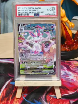 Pokemon TCG Sylveon VMAX Evolving Skies Card 212/203 Secret Rare PSA 10 - Image 1